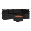 vidaXL Havesofa S&aelig;t 6 stk. Sort polyrattan