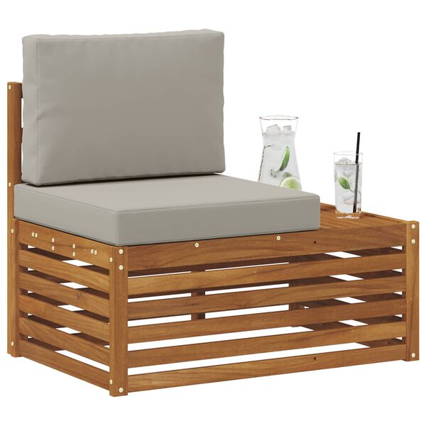 vidaXL Udend&oslash;rs end sofa Naturfarvet 91 x 63 x 73 cm Massivt Akacietr&aelig;