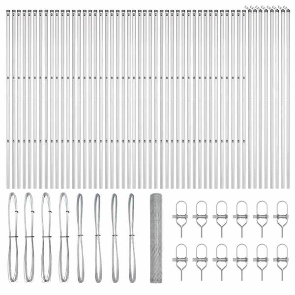 vidaXL Hegnspæl Sølv 100 x 1,2 m (25 mm mesh) Stål