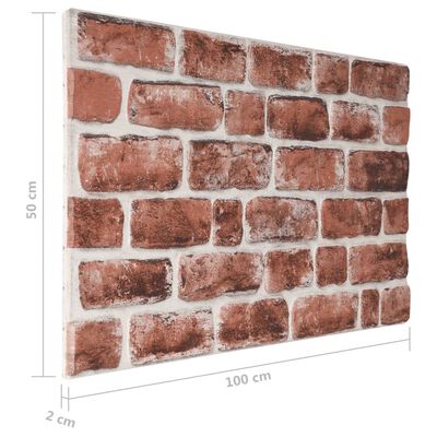 vidaXL 3D-vægpaneler 10 stk. murstensdesign EPS mørkebrun