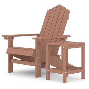 vidaXL Adirondack-stol med bord HDPE brun