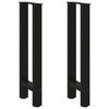 vidaXL konsolbordben sort 2 stk. 28 x (72-73) cm st&aring;l