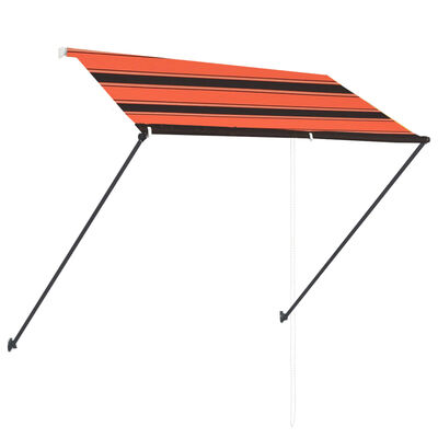 vidaXL foldemarkise med LED 250x150 cm orange og brun