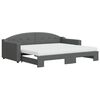 vidaXL daybed med udtr&aelig;k og madras 90x200 cm stof m&oslash;rkegr&aring;