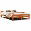 vidaXL sengeramme uden madras 140x200 cm massivt fyr gyldenbrun