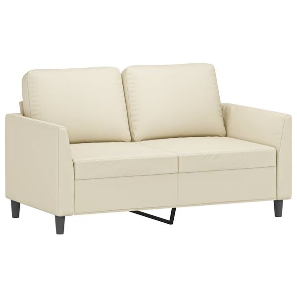 vidaXL 2-personers sofa 120 cm kunstl&aelig;der cremefarvet