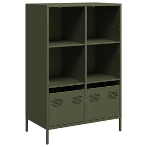 vidaXL h&oslash;jskab 68x39x103,5 cm st&aring;l olivengr&oslash;n