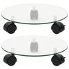 vidaXL plantevogne 2 stk. h&aelig;rdet glas 28 cm rund