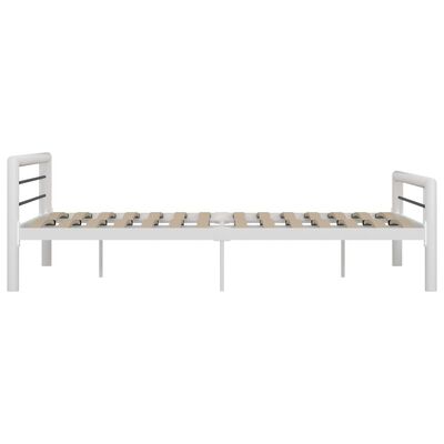 vidaXL sengestel 140x200 cm metal hvid og sort