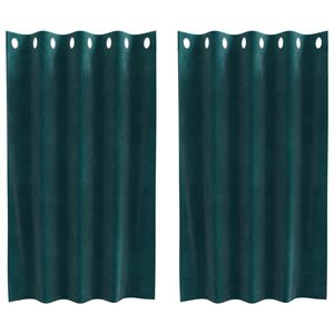 vidaXL M&oslash;rkl&aelig;gningsgardiner 2 pcs M&oslash;rkegr&oslash;n 140 x 140 cm Fl&oslash;jl