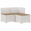 vidaXL 3-personers havensofa med puder i rattanlook PP Hvid
