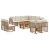 vidaXL Havesofa S&aelig;t 12 stk. Naturlig og Creme Hvid polyrattan