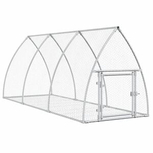 vidaXL kaninbur 105x300x120 cm galvaniseret st&aring;l s&oslash;lvfarvet