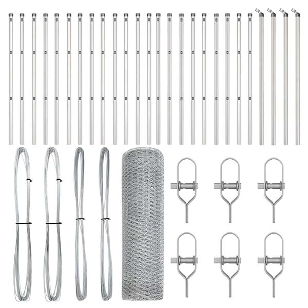 vidaXL Hegnsp&aelig;l S&oslash;lv 50 x 0,6 m (25 mm net) St&aring;l