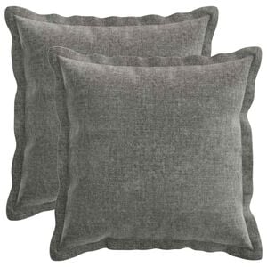 vidaXL Pudebetr&aelig;k 2 stk. HOUTEN M&oslash;rkegr&aring; 30 x 30 cm Chenille Stof