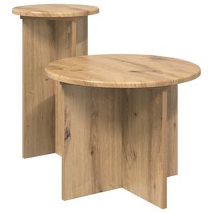 vidaXL Sidebordss&aelig;t 2 stk. Artisan-eg &Oslash; 45 x 35 cm Konstrueret tr&aelig;