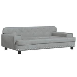 vidaXL sofa til b&oslash;rn 90x53x30 cm velour lysegr&aring;