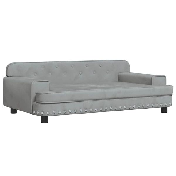 vidaXL sofa til b&oslash;rn 90x53x30 cm velour lysegr&aring;
