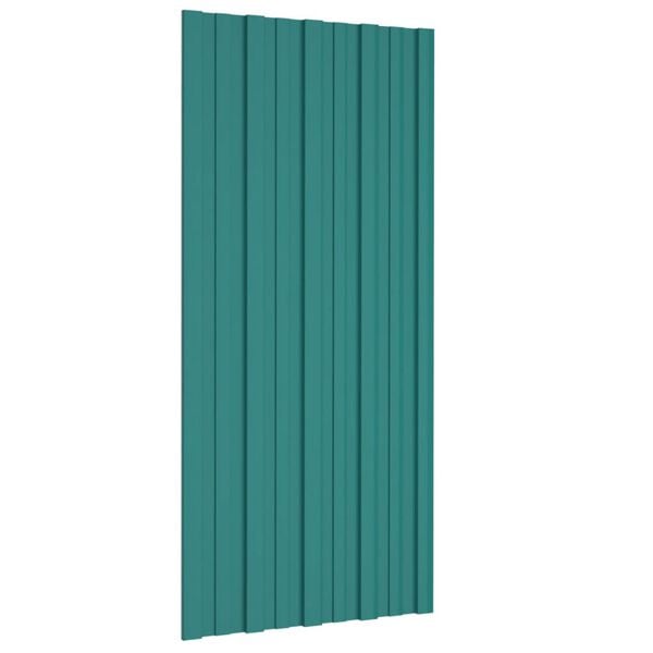 vidaXL tagplader 36 stk. 100x45 cm galvaniseret stål grøn