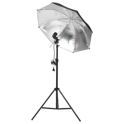 vidaXL belysningssæt til fotostudio med stativer og paraplyer