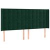 vidaXL sengegavl med kanter 203x16x118/128 cm fl&oslash;jl m&oslash;rkegr&oslash;n