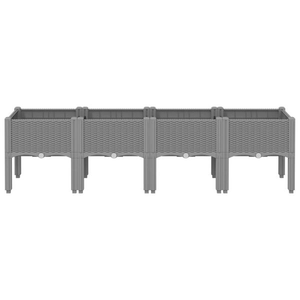 vidaXL plantekasse med ben 160x40x42 cm PP lysegr&aring;