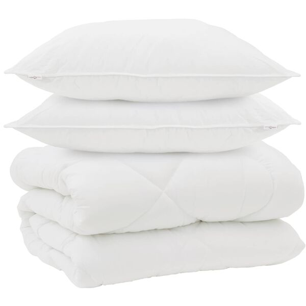 vidaXL Vinter dyne med pude 3 pcs Hvid Microfiber