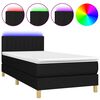 vidaXL kontinentalseng med LED-lys 100x200 cm stof sort