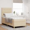 vidaXL LED Box Spring Bed med madras Creme 100 x 200 cm Stof