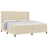 vidaXL Box spring seng med madras Creme 200 x 200 cm Stof