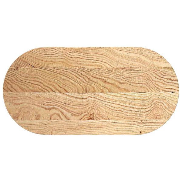 vidaXL bordplade 100x50x2 cm massivt egetr&aelig; oval