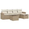 vidaXL sofas&aelig;t til haven 6 dele med hynder polyrattan beige