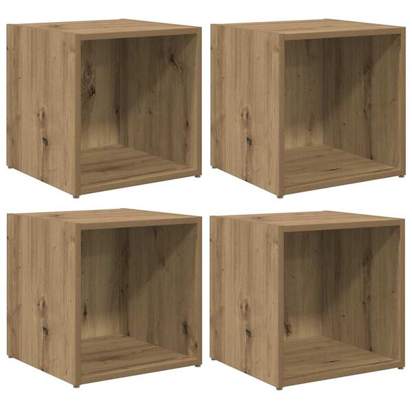 vidaXL TV-m&oslash;bels&aelig;t V&aelig;gmonteret 4 pcs Artisan Egetr&aelig; 37 x 35 x 37,5 cm