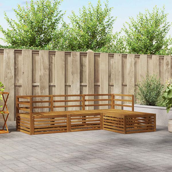 vidaXL Udend&oslash;rs sofagruppe 4 pcs Naturfarvet Massivt Akacietr&aelig;