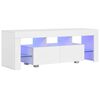 vidaXL tv-skab med LED-lys 130x35x45 cm hvid h&oslash;jglans