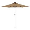 vidaXL parasol med stålstang 225x225x212 cm gråbrun