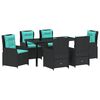 vidaXL Have Spisebordss&aelig;t 7 stk. Sort Poly rattan