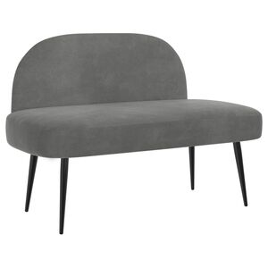 vidaXL Polstret b&aelig;nk med ryg M&oslash;rkegr&aring; 110 x 60 x 76 cm Fl&oslash;jl