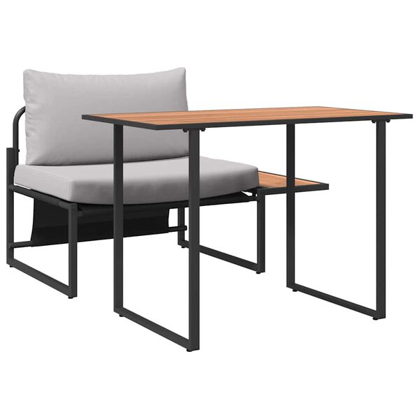 vidaXL Have Spisebordssæt 2 pcs Lysegrå Stål