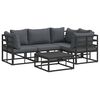 vidaXL Havesofa S&aelig;t 5 stk. Sort Aluminium