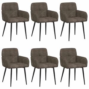 vidaXL Spisestole 6 stk. Faux Suede L&aelig;der M&oslash;rkegr&aring; 59 x 56,5 x 85 cm