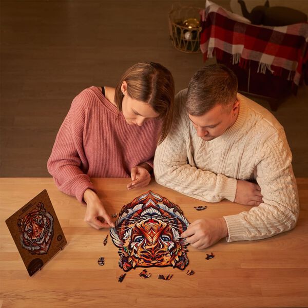 UNIDRAGON puslespil Lovely Tiger 700 brikker 45x56 cm royal size tr&aelig;