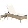 vidaXL loungesofa med bord og hynde polyrattan beige