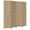 vidaXL rumdeler 4 paneler polyrattan beige
