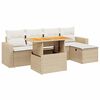 vidaXL sofas&aelig;t til haven 6 dele med hynder polyrattan beige