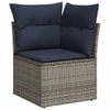 vidaXL hj&oslash;rnemodul til havesofa med hynder polyrattan gr&aring;