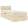 vidaXL Seng med opbevaring og madras Creme 90 x 190 cm Konstrueret tr&aelig;