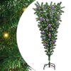vidaXL Omvendt kunstigt forbelyst juletr&aelig; med kugles&aelig;t Gr&oslash;n 150 cm PVC