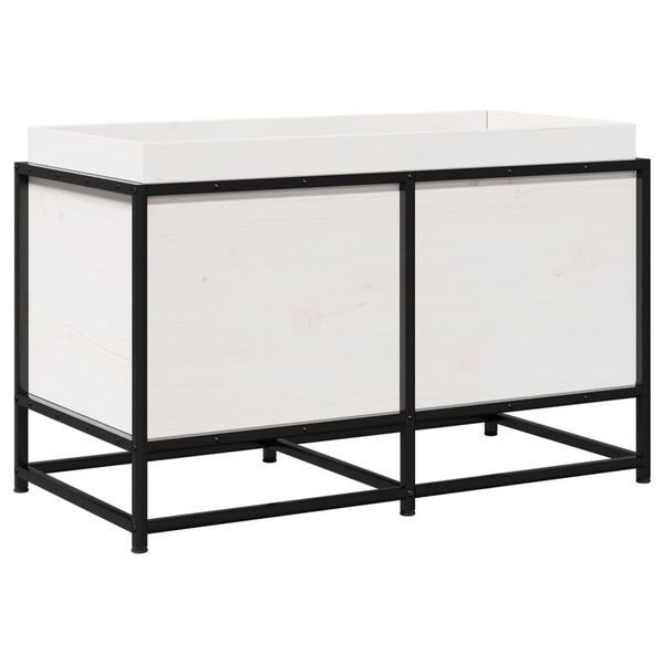 vidaXL plantekasse 80x40x50 cm massivt fyrretræ hvid