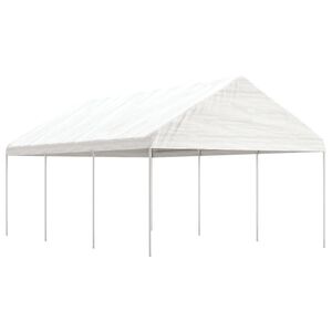 vidaXL pavillon med tag 6,69x4,08x3,22 m polyethylen hvid